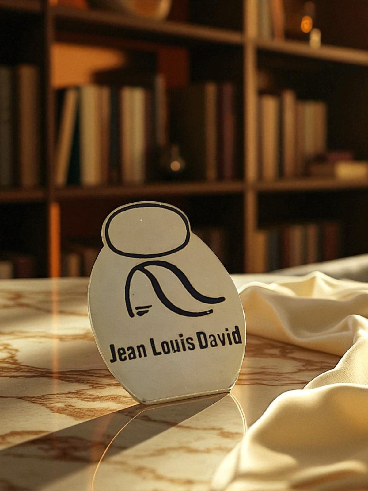 Plaque publicitaire vintage Jean Louis David, logo coiffeur, édition limitée