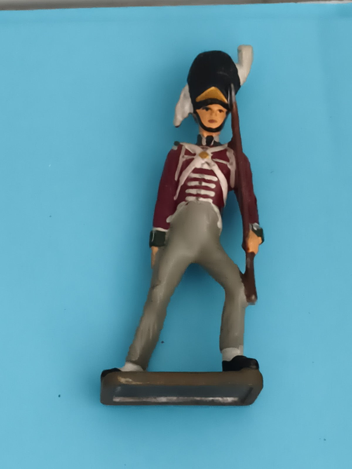 Figurine soldat ancien plomb uniforme empire rouge blanc militaire vintage