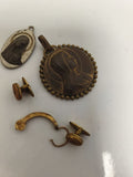 Lot médailles religieuses anciennes Vierge doré bronze, pendentif art sacré