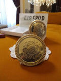 Lot 2 boutons de costume vintage métal doré blason relief, écusson ancien