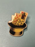 Vintage pin's magie chapeau haut-de-forme cartes à jouer collection ref 11