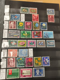 Timbres Helvetia Suisse thématiques fleurs science 1950s-1960s philatélie lot