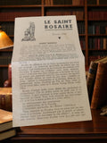 Livret religieux ancien Le Saint Rosaire 1949 prière rétro vintage catholique