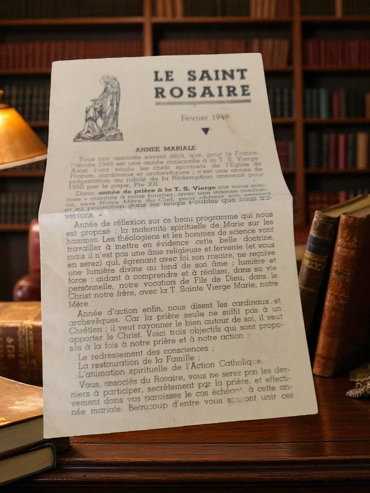 Livret religieux ancien Le Saint Rosaire 1949 prière rétro vintage catholique