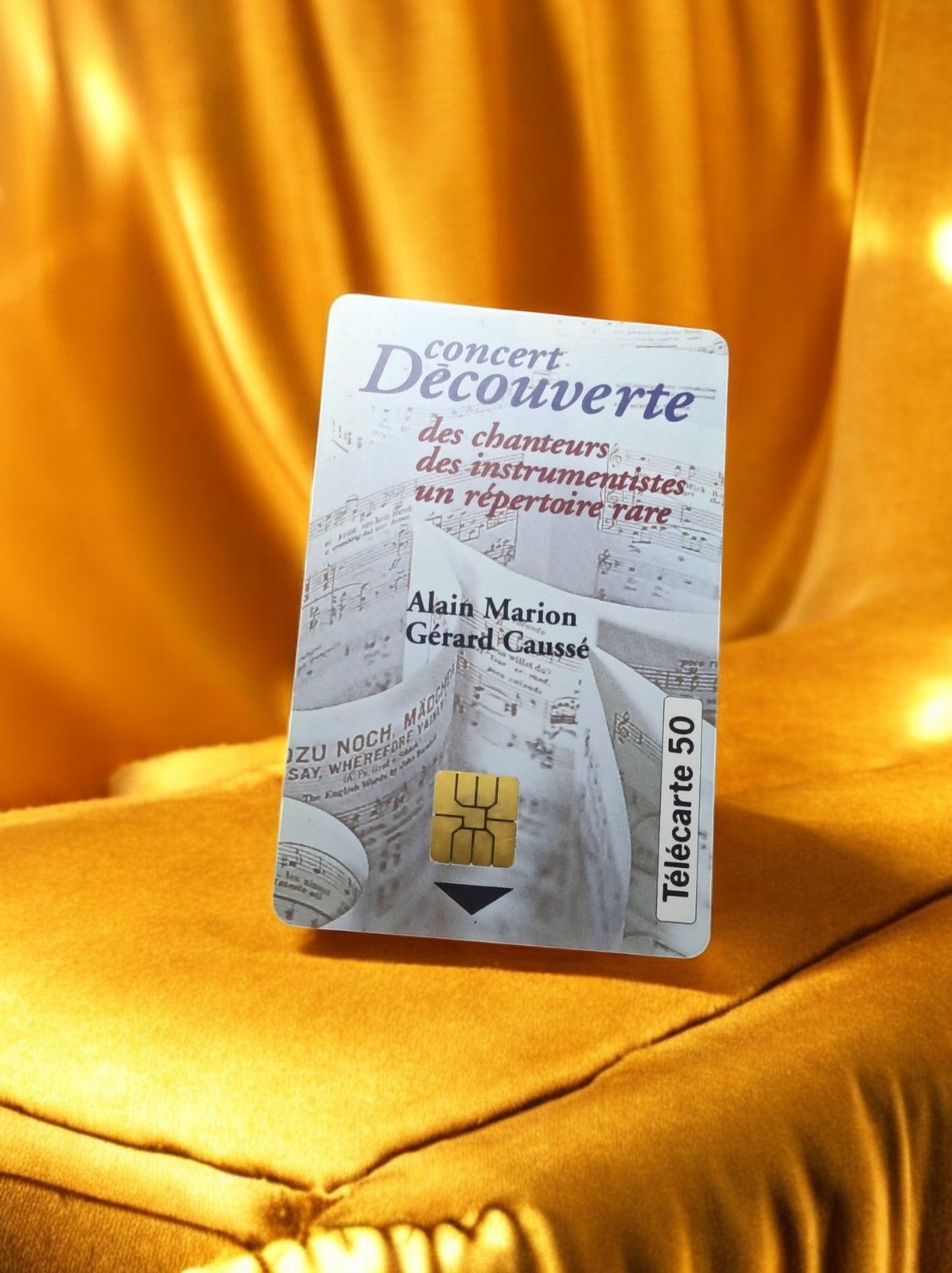 Carte téléphonique vintage Découverte Télécarte 50 concert Alain Marion