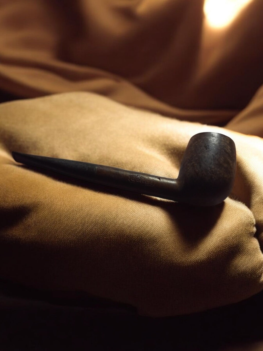 Pipe vintage Quercia artisanale italienne, brune, forme droite, collection