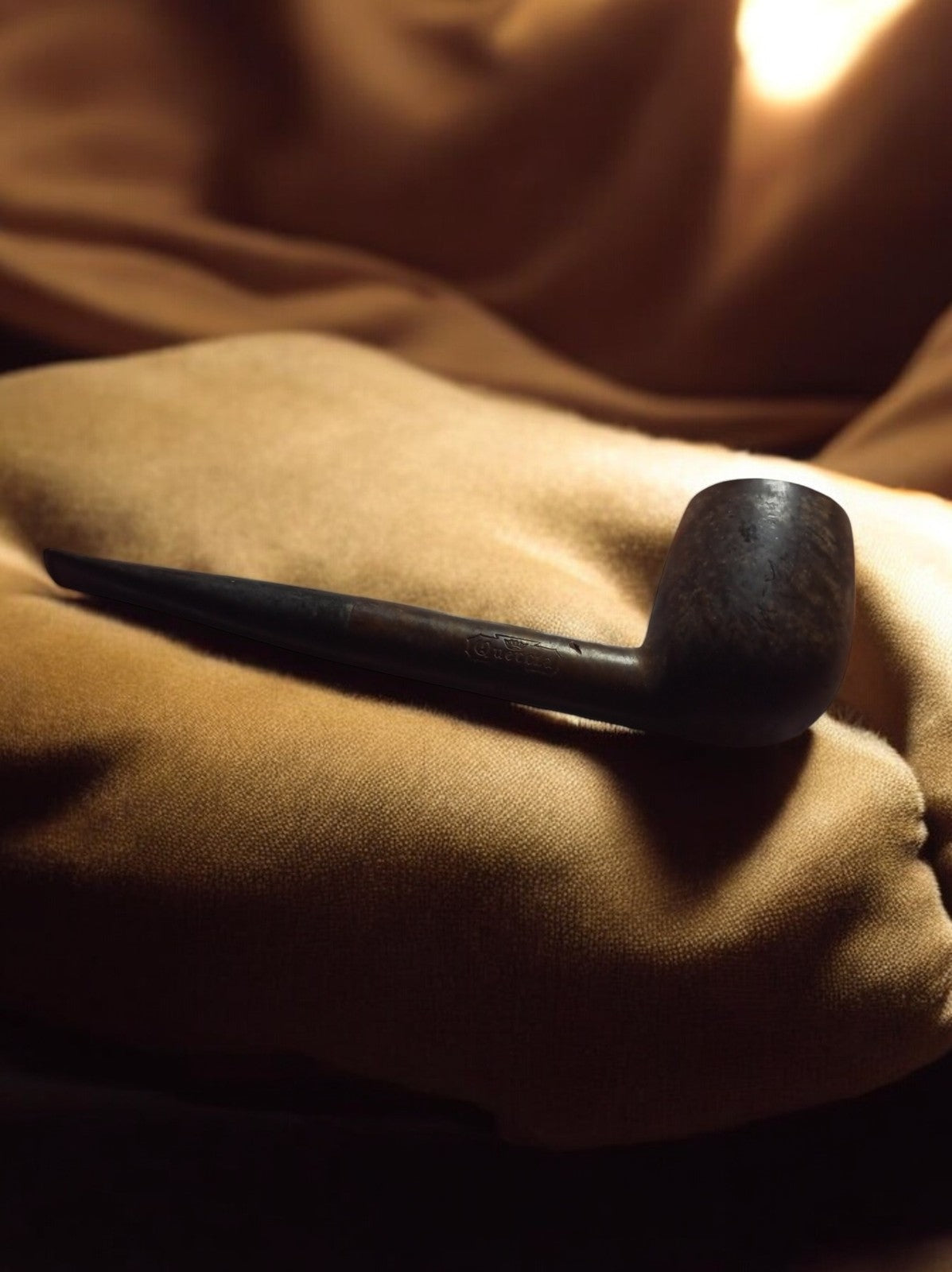 Pipe vintage Quercia artisanale italienne, brune, forme droite, collection