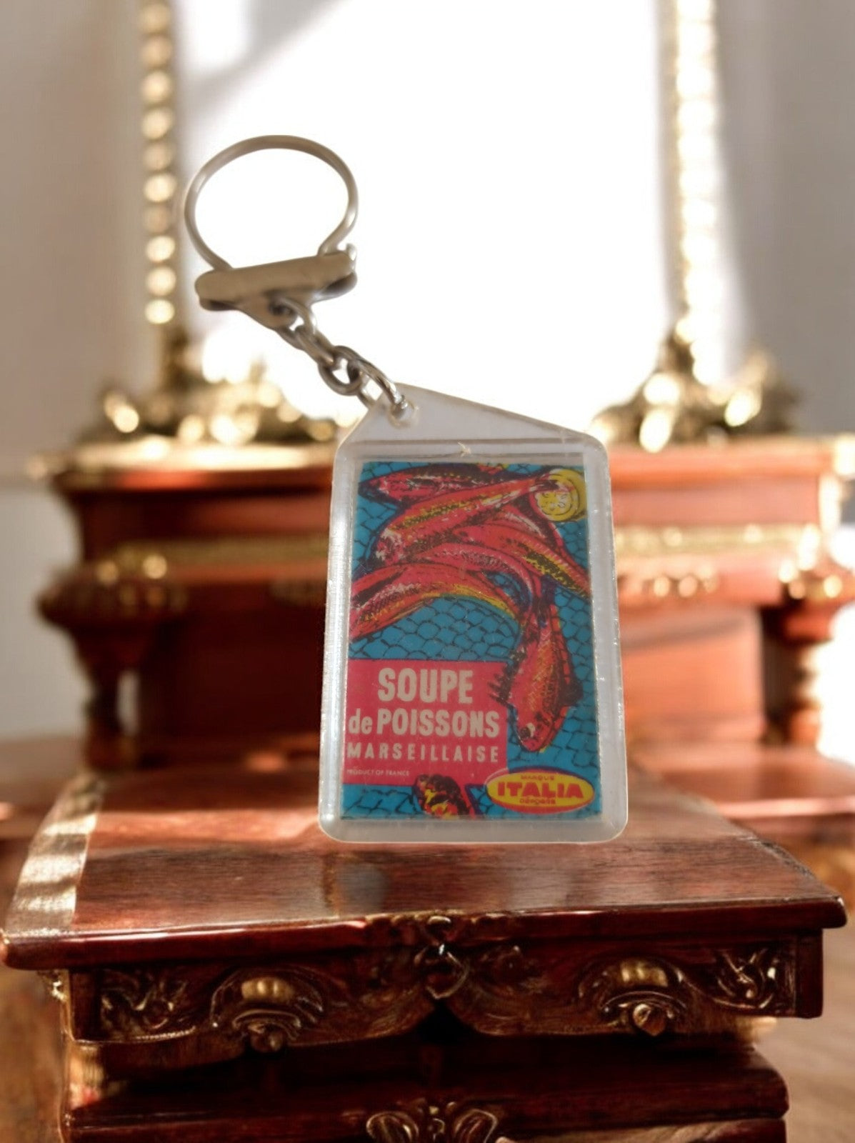 Porte-clés vintage publicitaire Soupe de Poissons Marseille Italia rétro années