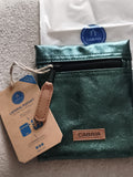 Pochette latérale Cabaia vert métallisé neuve 15 cm accessoire sac