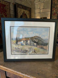Aquarelle ancienne signée Robert Govi paysage provençal vintage grande peinture