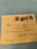Ancienne enveloppe philatélie timbres France blason et monument, collection vint
