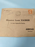 Ancienne enveloppe oblitérée 1930 philatélie Le Havre Amiens timbre Semeuse