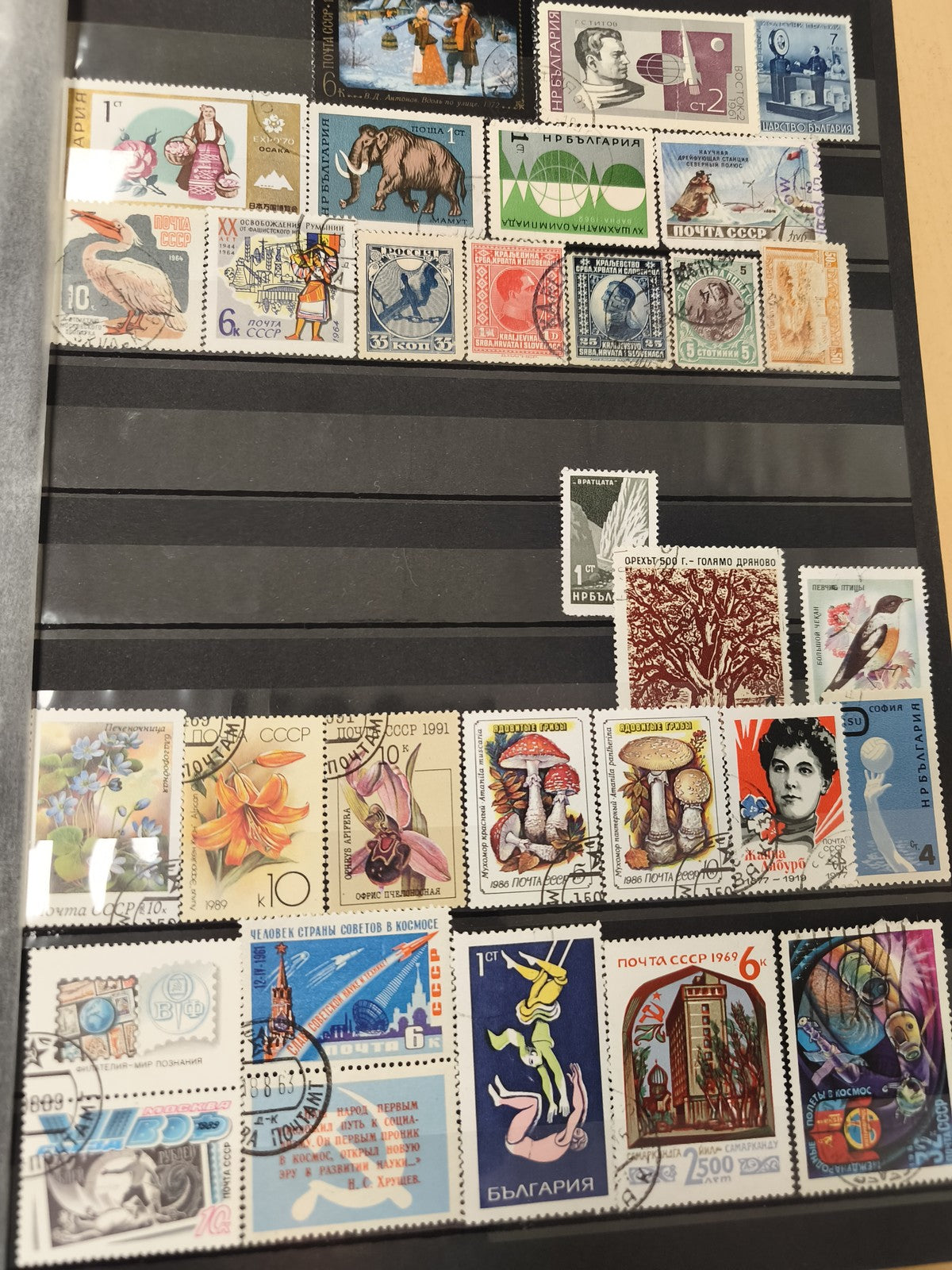 Lot de timbres d?Europe de l?Est, thématiques variées, couleurs vives, oblitérés