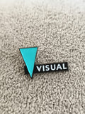 Pin's vintage VISUAL triangle turquoise style 80s badge rétro (Ref 6)