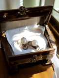 Boucles d’oreilles vintage métal perle blanche – clips rétro fantaisie