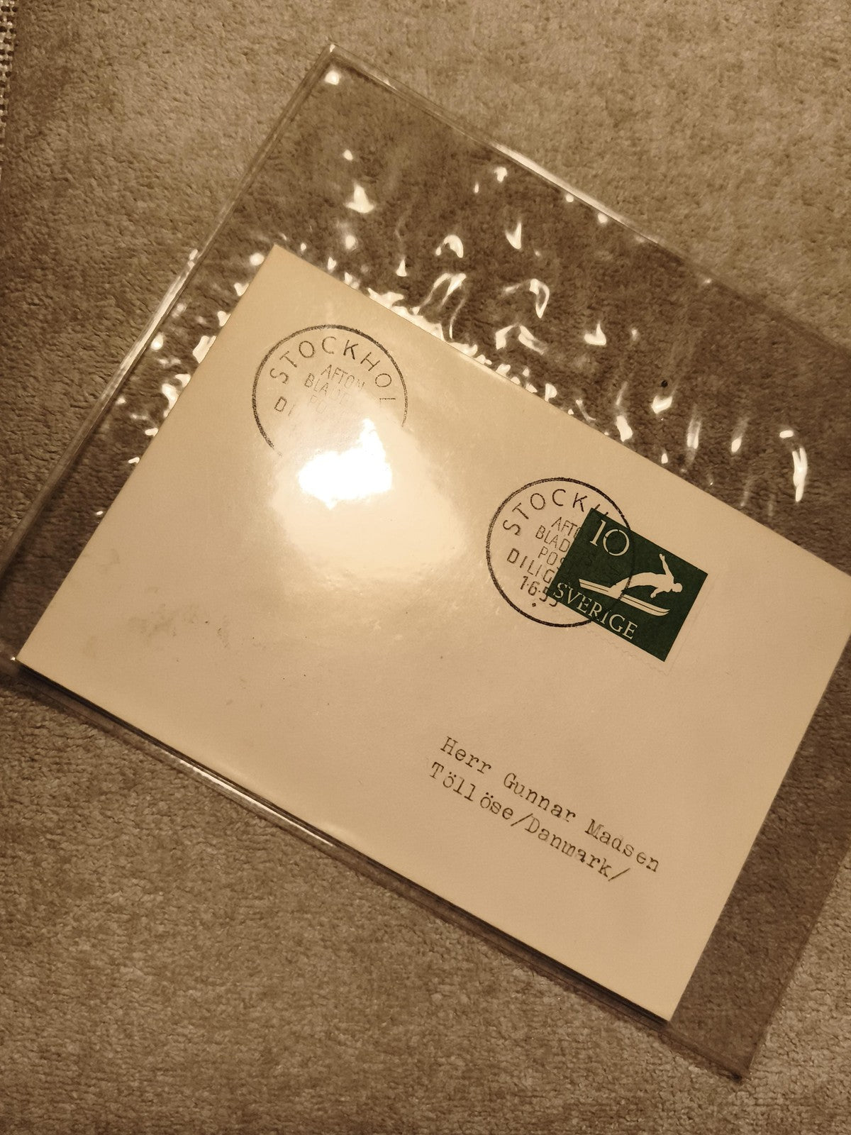 Lettre affranchie Suède Stockholm cachet 1960 timbre oiseau philatélie (Ref 27)