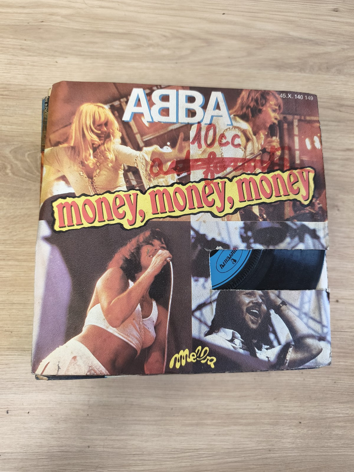 Vinyle 45 tours vintage ABBA Money Money Money pochette illustrée d?époque