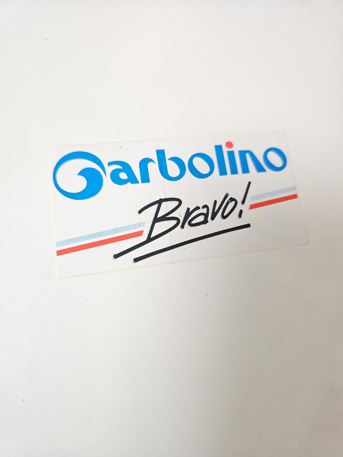 Vintage autocollant publicitaire ancien Garbolino pêche, déco rétro collection