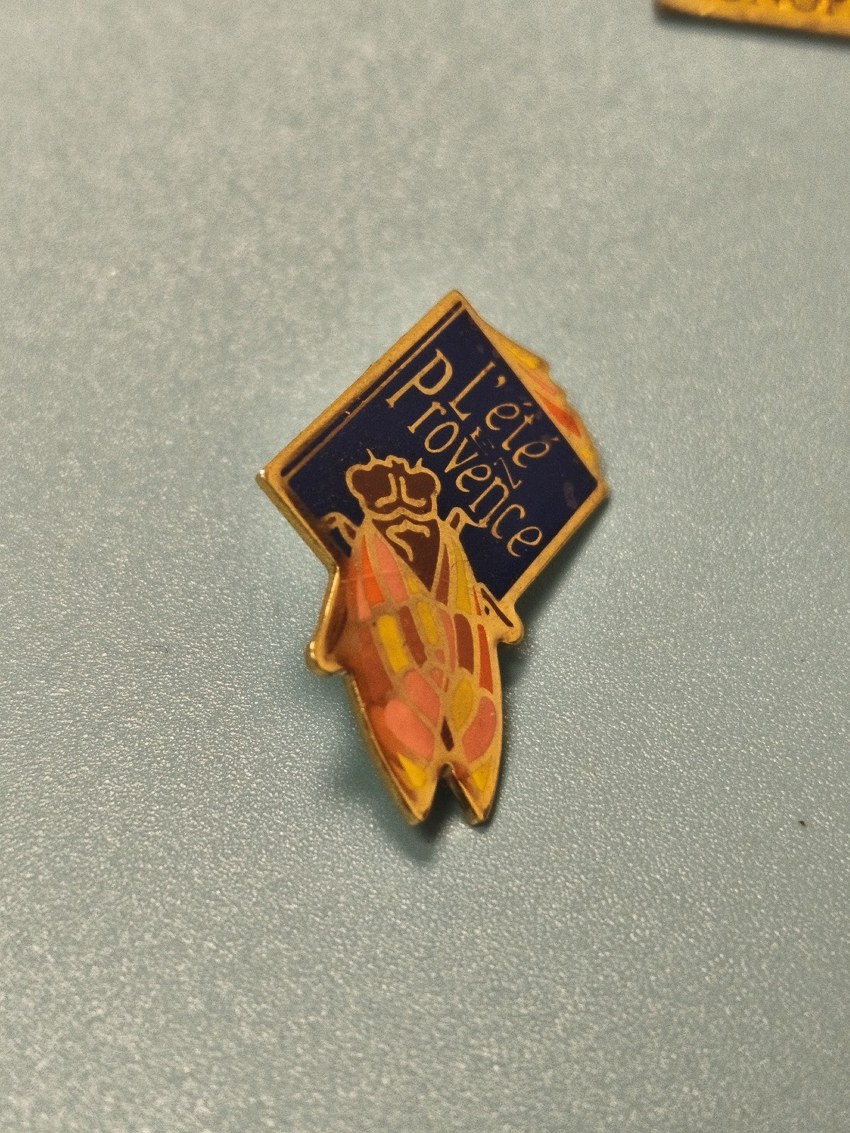 Pin's vintage L'été en Provence cigale émaillée collection régionalisme