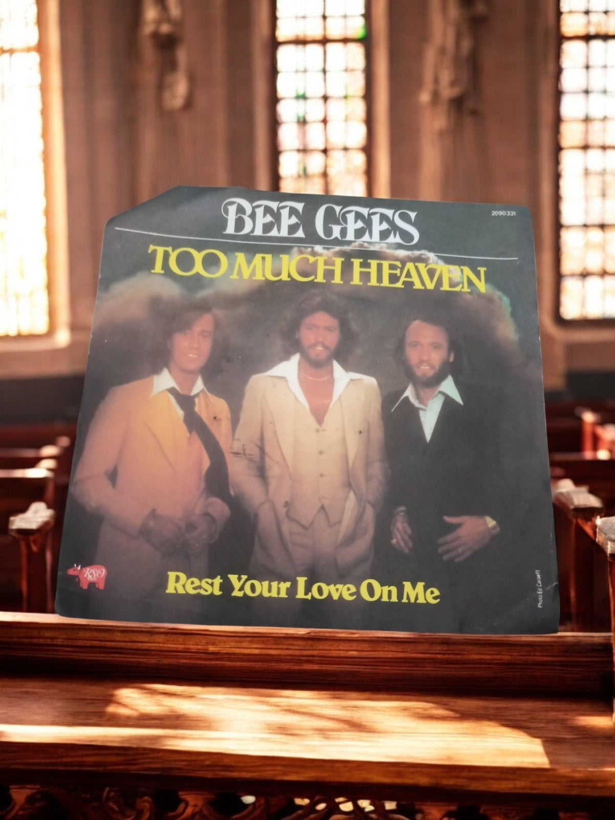 Vinyle 45 tours Bee Gees Too Much Heaven vintage pochette couleur
