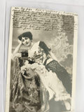 Carte postale ancienne portrait femme élégante début XXe, photo noir et blanc CP