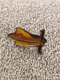 Pin's vintage avion jaune Hispasan émaillé badge aviation rétro (Ref 6)