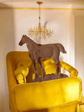 Chromo ancien cheval silhouette école d’antan déco rétro vintage