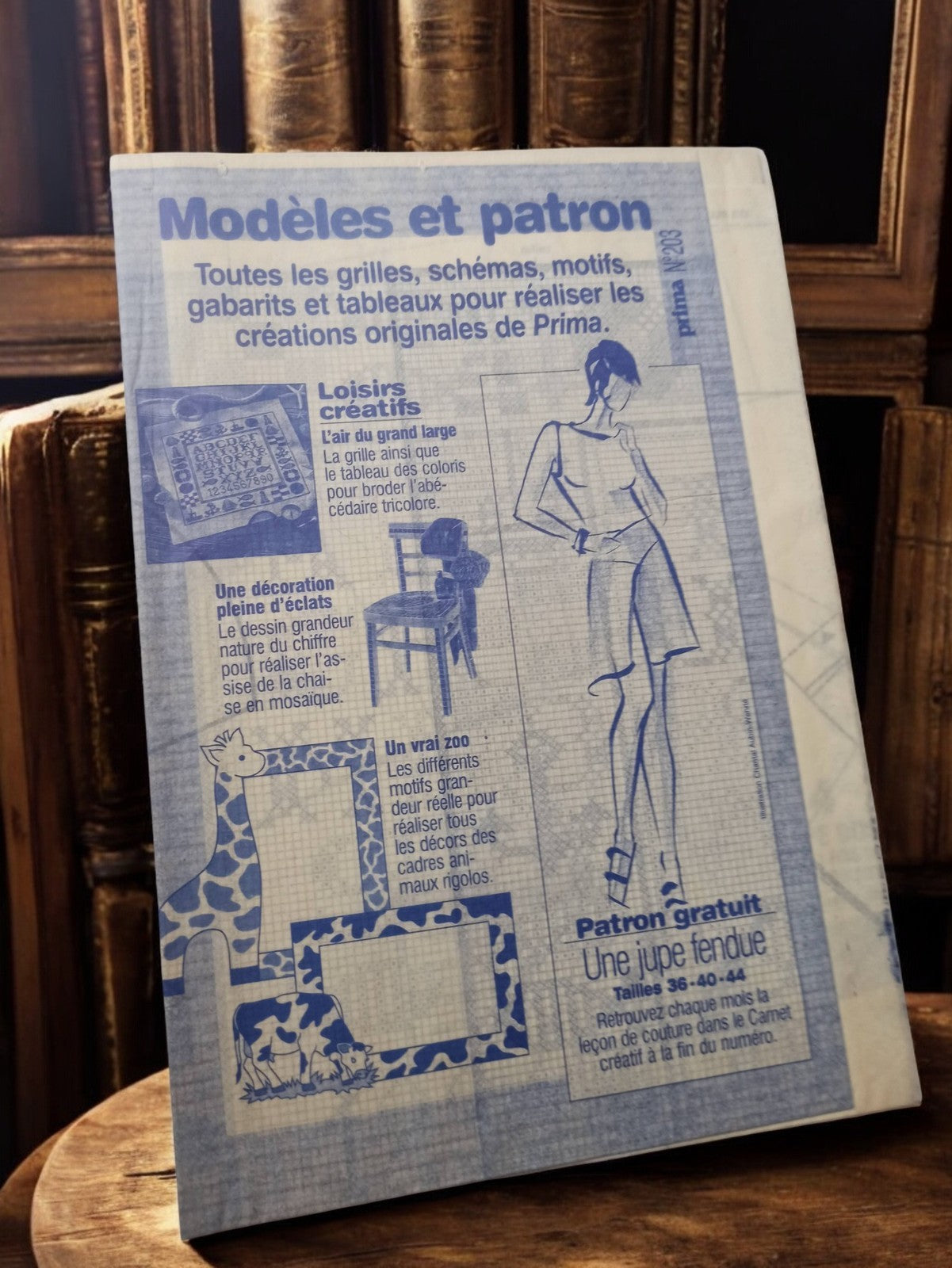 Patron couture vintage Prima jupe fendue, modèle original ancien rétro