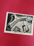 Carte postale affranchie Paris Palais de l’UNESCO, timbre 20c, philatélie