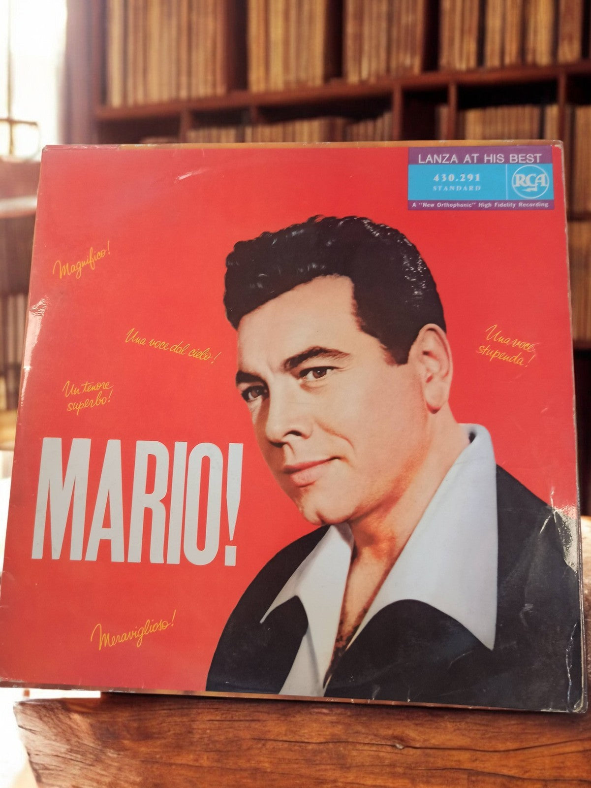 Vinyle 33 tours Mario Lanza RCA ancien pochette rouge rétro années 60