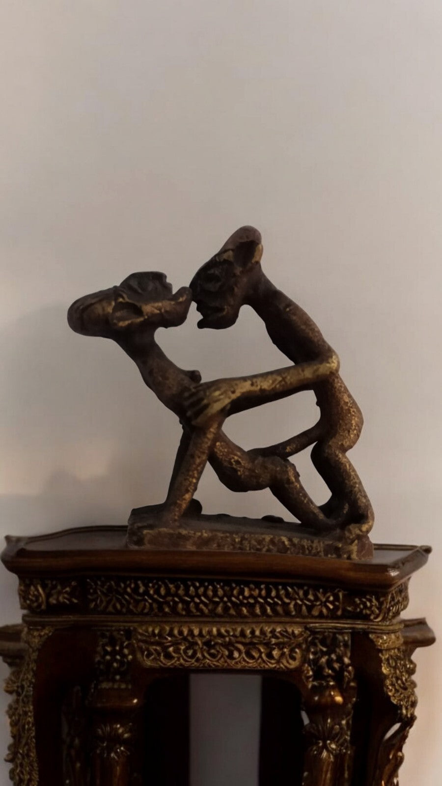 Statuette africaine érotique bronze artisanal sculpture tribale 5cm déco