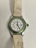 Montre vintage NAF NAF quartz blanche lunette verte non testée état usé