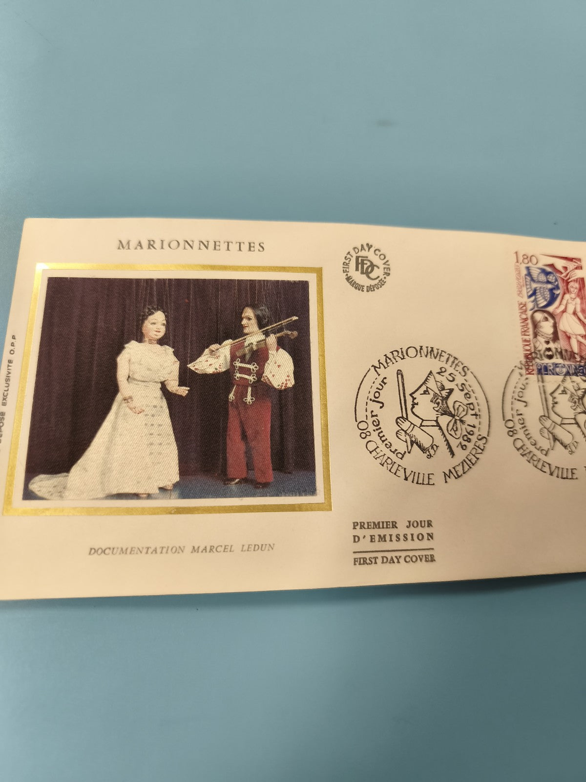 Enveloppe FDC Marionnettes timbre 1,80 France premier jour d?émission