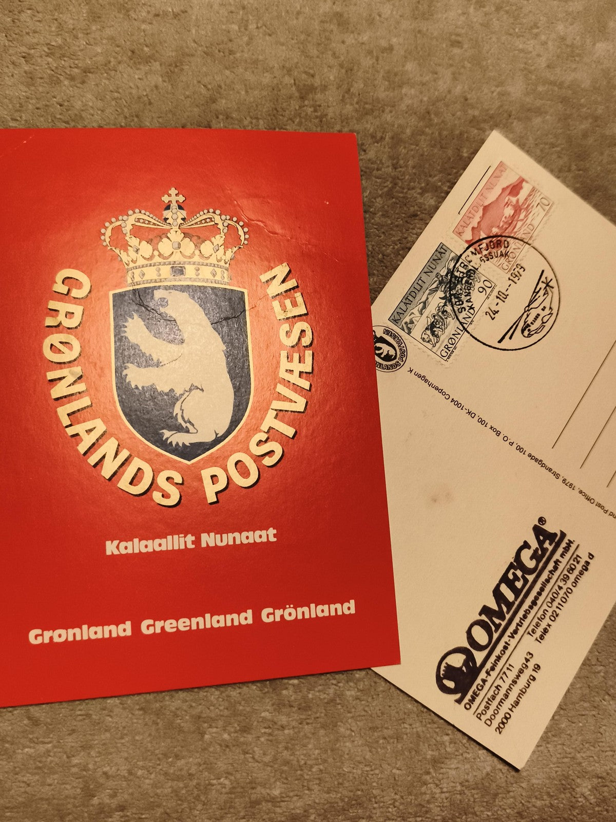 Carte postale Groenland Gronlands Postvaesen oblitérée 1973 philatélie (Ref 27)