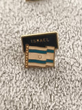 Pin's drapeau Israël vintage émaillé, insigne ISRAEL, finition dorée (Ref 4)