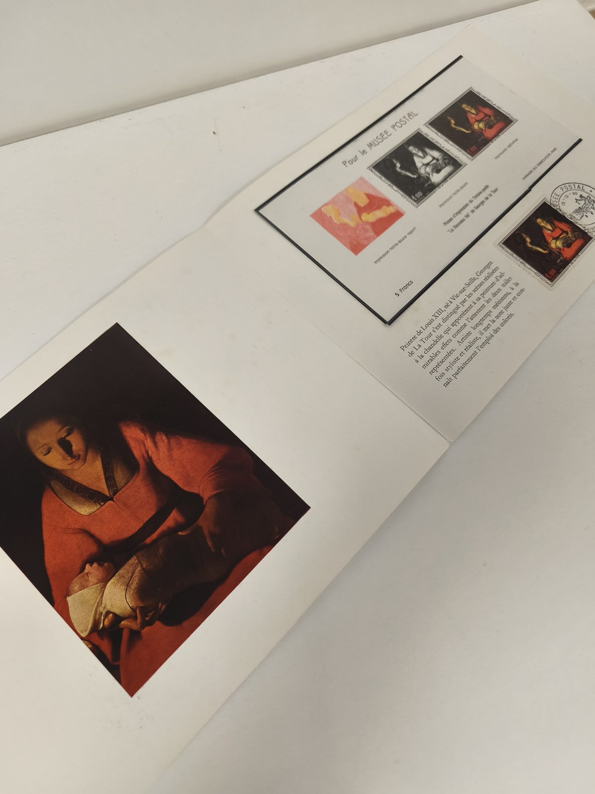 Timbre philatélie France Musée Postal avec illustration enveloppe et oblitératio