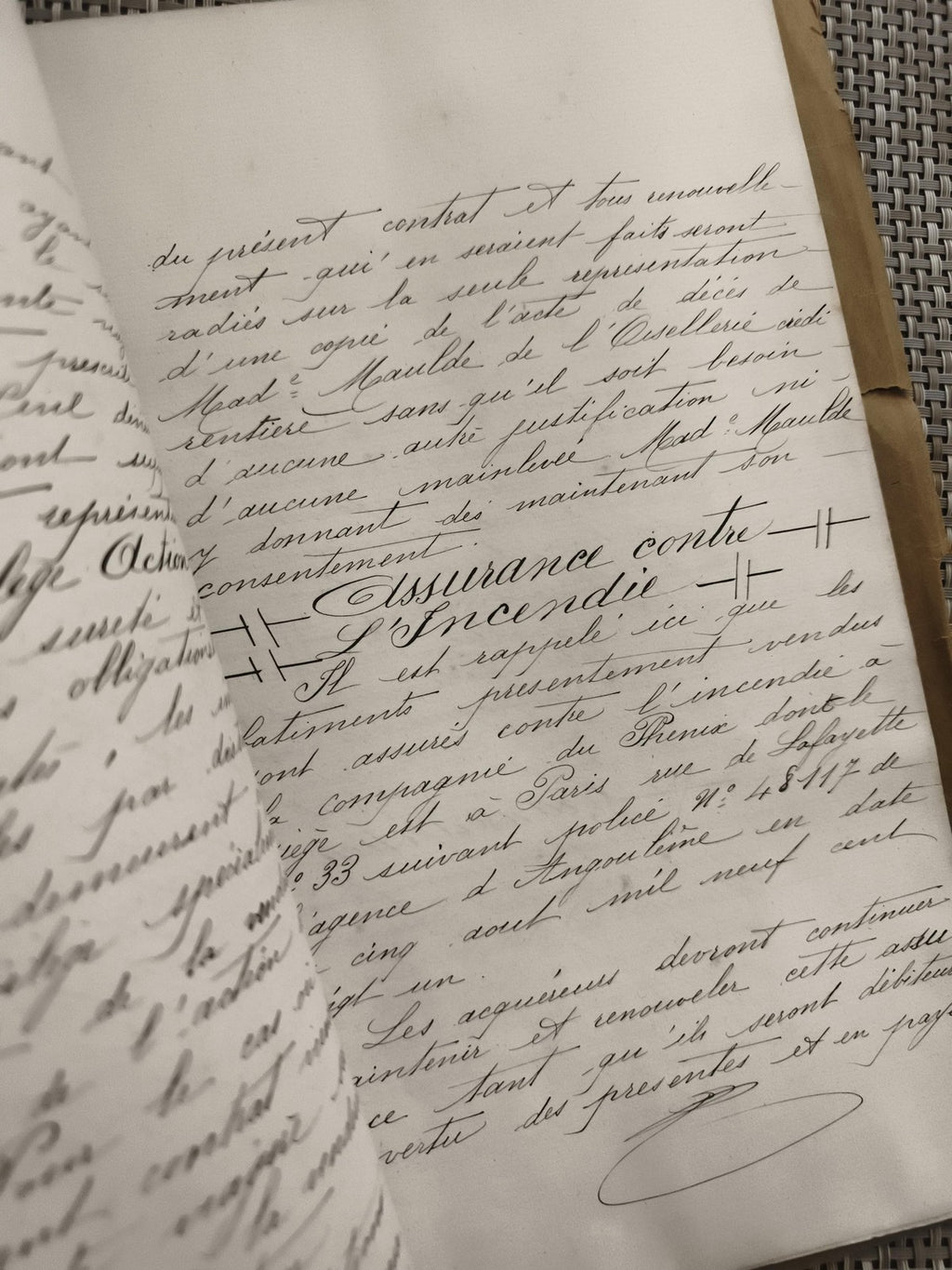 Ancien document notarié manuscrit timbre fiscal République Française 1900s