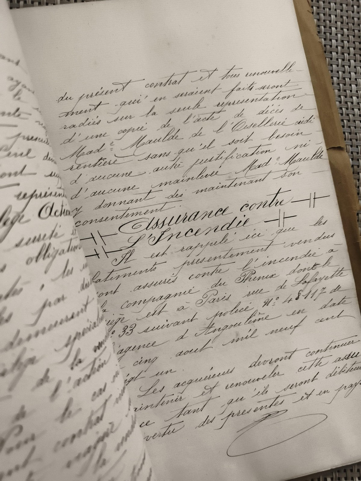 Ancien document notarié manuscrit timbre fiscal République Française 1900s