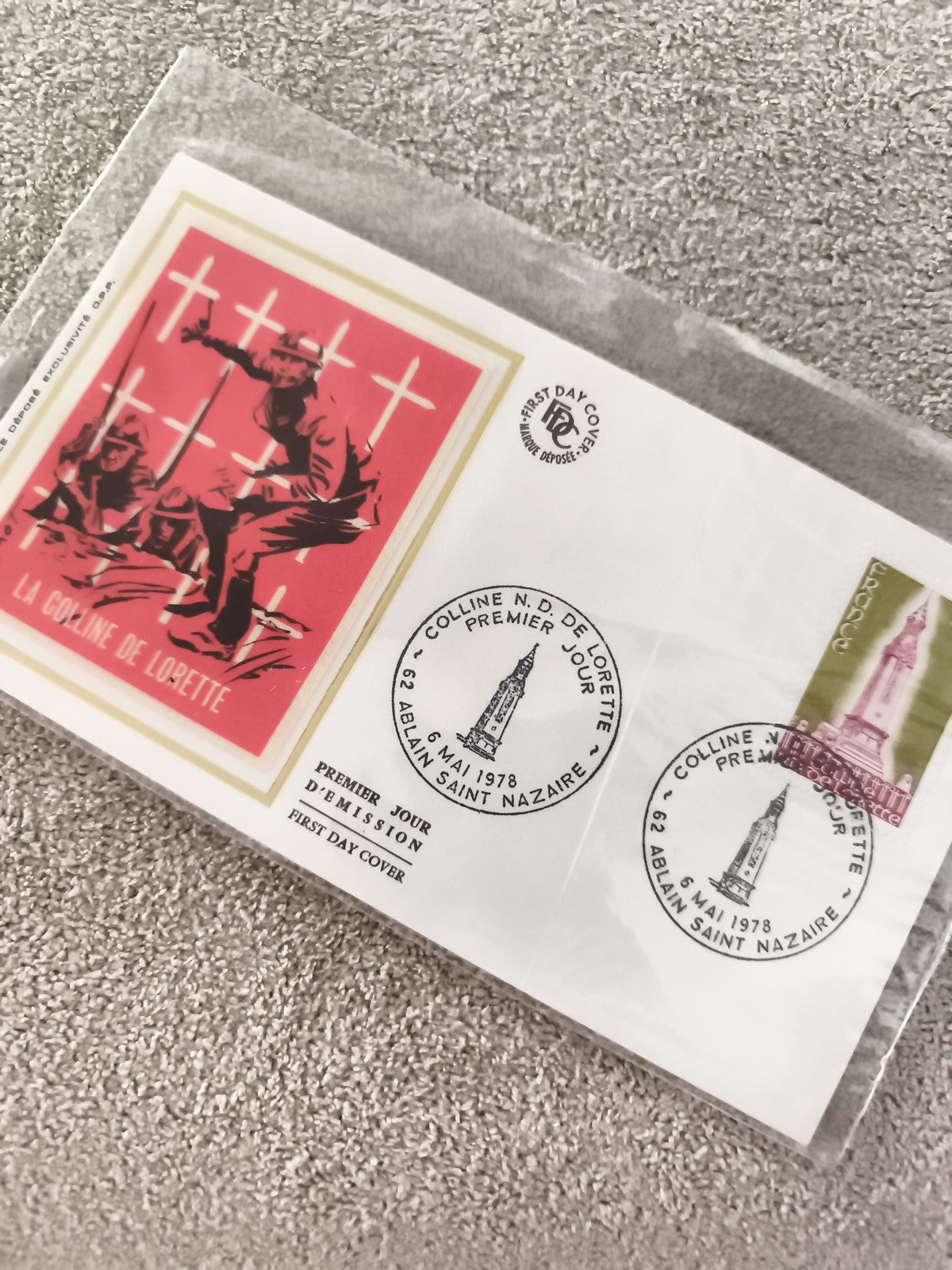 Lettre FDC Colline de Lorette 1978 premier jour Ablain Saint-Nazaire philatélie