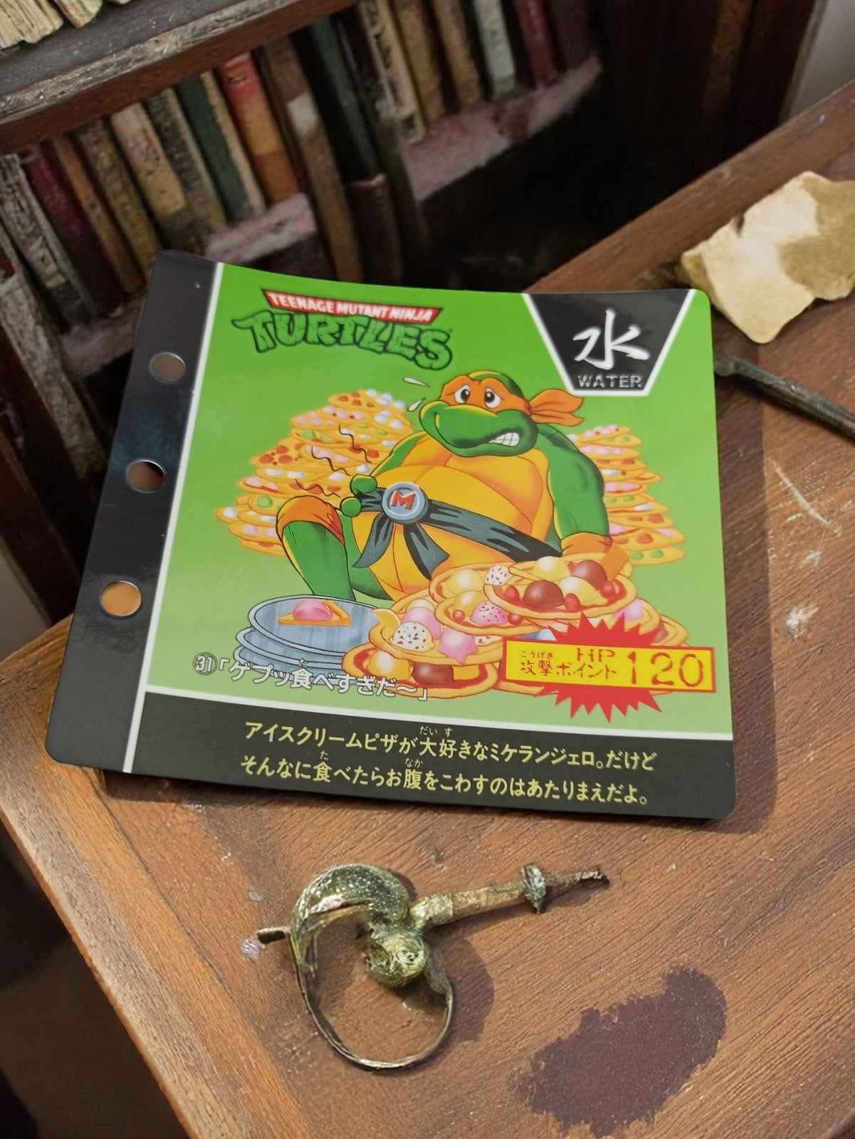 Carte vintage Ninja Turtles Mirage Studio 1993 Japon TMNT Michelangelo