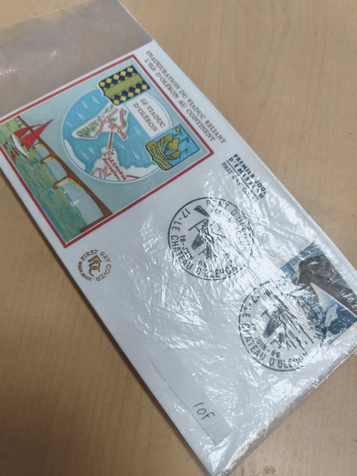 Lettre Premier Jour Viaduc Oléron 1966 enveloppe philatélie cachet FDC