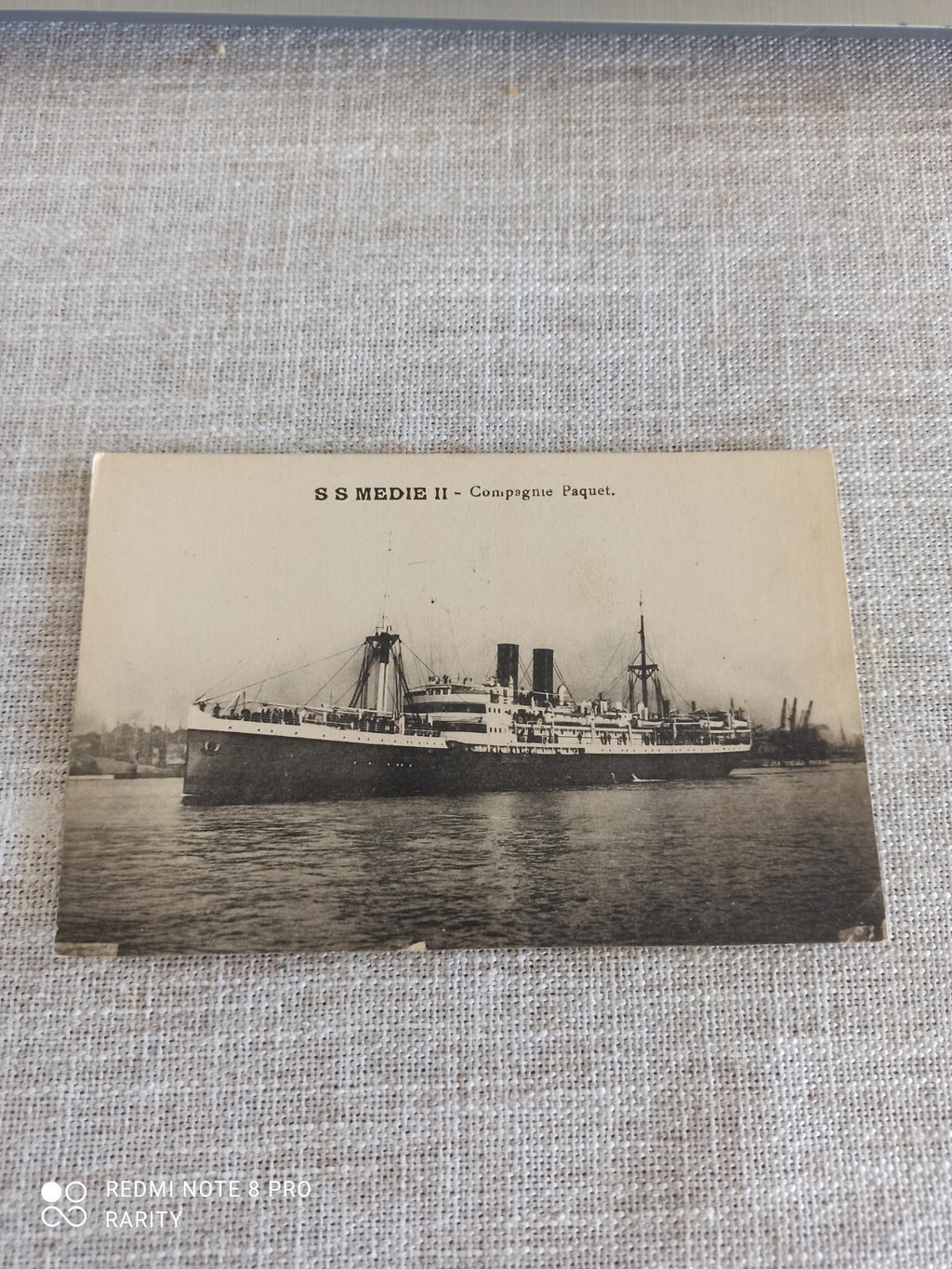 Carte Postale Ancienne Paquebot SS MEDIE II Compagnie Paquet Maritime Vintage