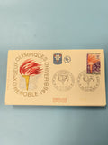 Ancienne enveloppe philatélie Jeux Olympiques Grenoble 1968 premier jour