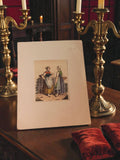 Gravure ancienne authentique Glarus costume régional, art vintage rétro déco