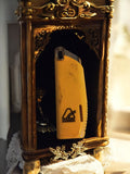 Briquet vintage Smuamqyong jaune logo, design rétro, pièce de collection unique