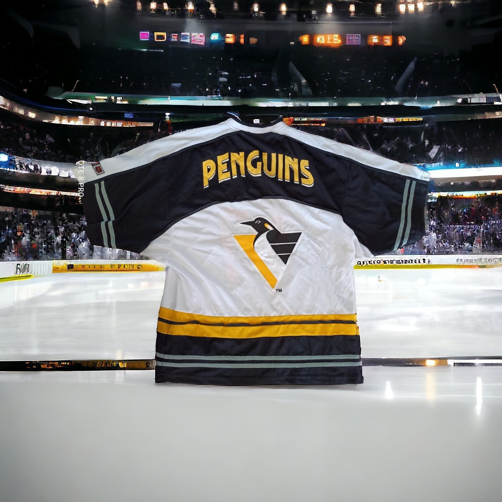 Maillot vintage hockey Penguins CMP Sports XL – logo rétro NHL
