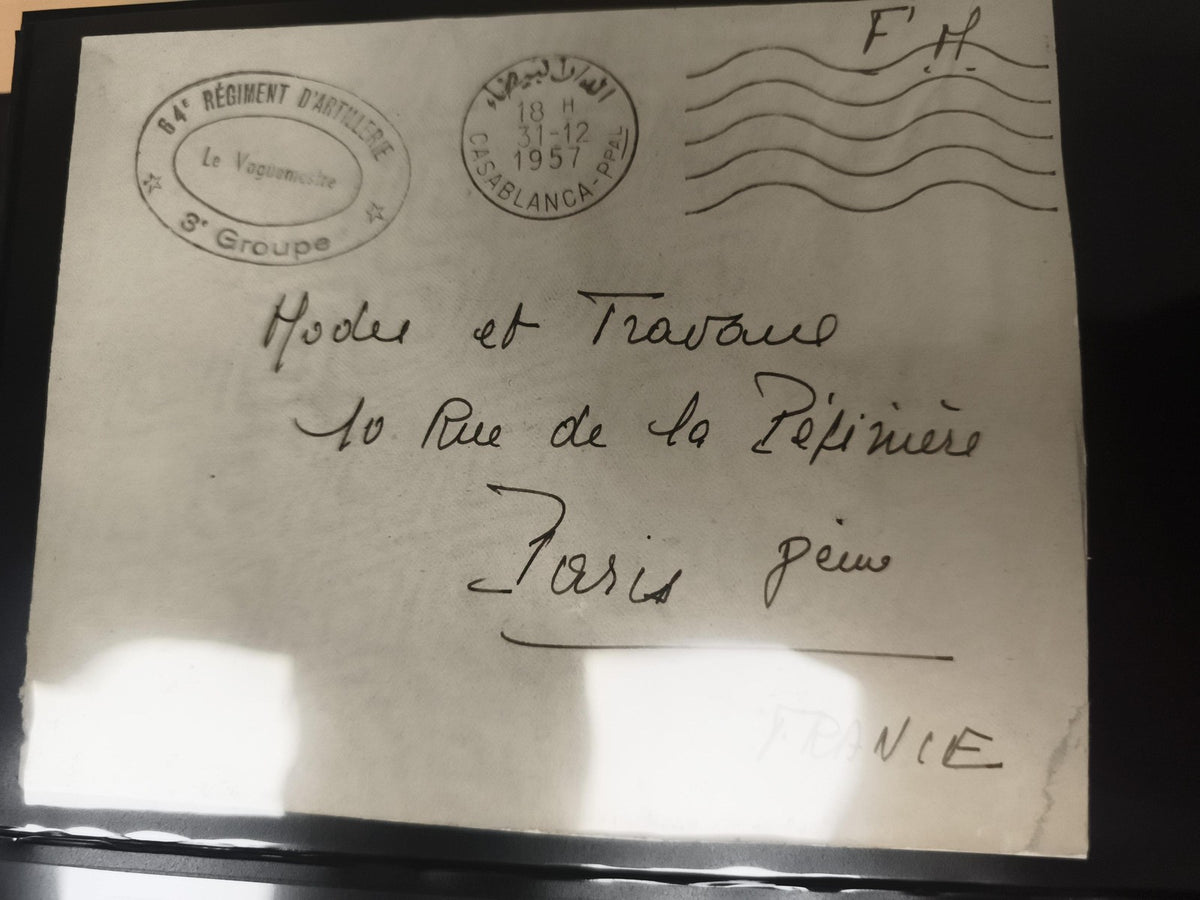 Lettre militaire 84e Régiment Artillerie 1957 cachet Casablanca philatélie