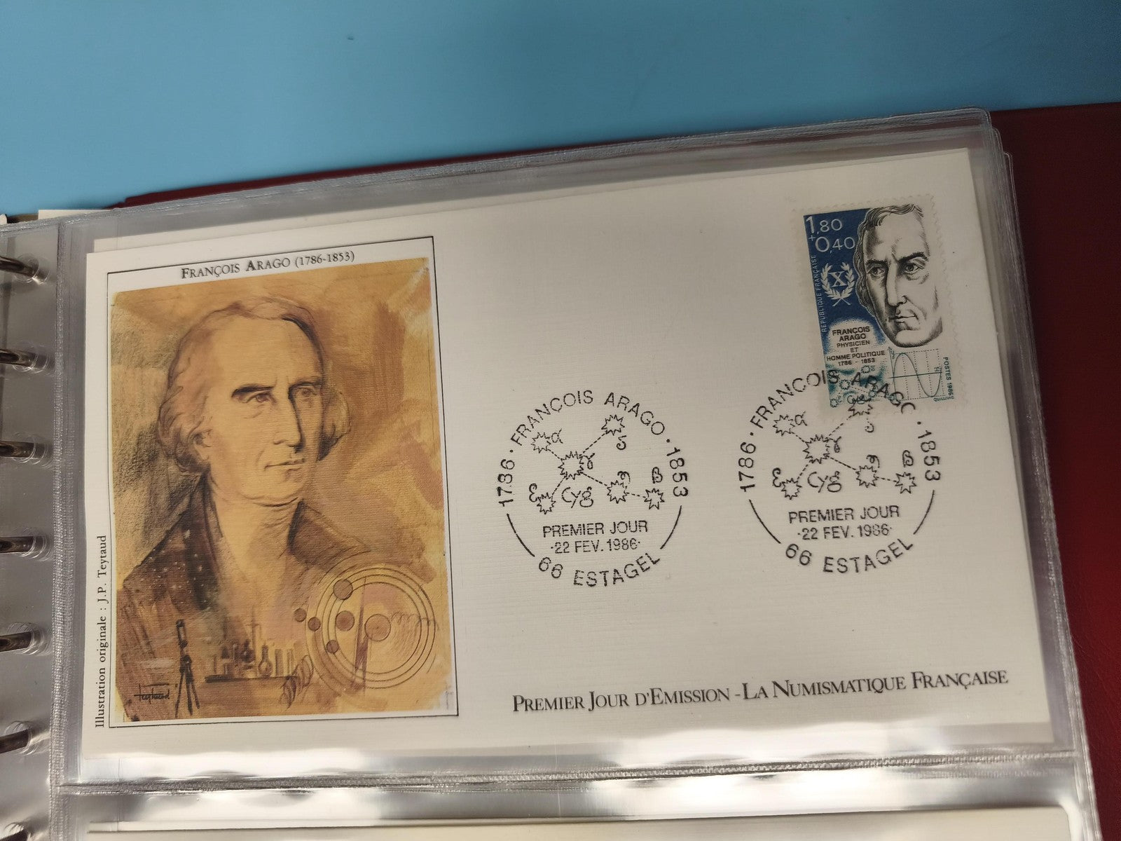Enveloppe FDC Premier Jour François Arago 1986 avec timbre et illustration