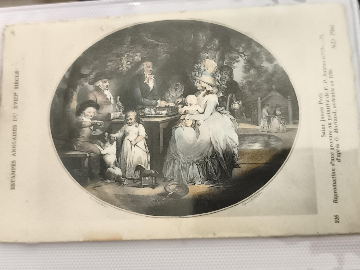 Carte postale ancienne Estampe anglaise XVIIIe reproduction ND St James Park