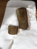 Briquet à mèche vintage ancien, aspect laiton, art déco, briquet rétro déco